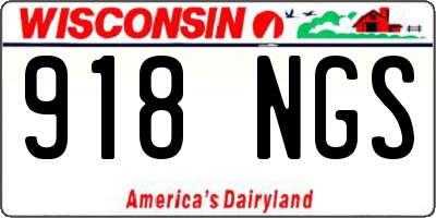 WI license plate 918NGS
