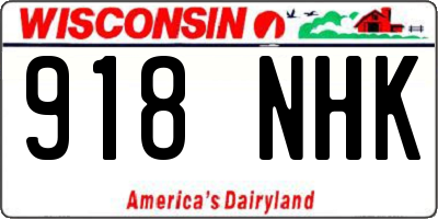 WI license plate 918NHK