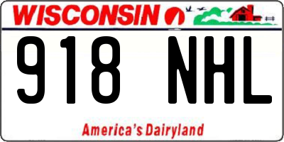 WI license plate 918NHL