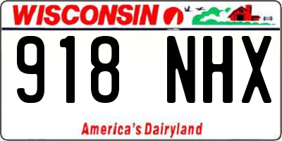 WI license plate 918NHX