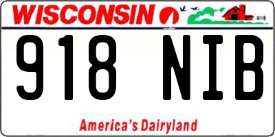 WI license plate 918NIB