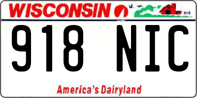 WI license plate 918NIC