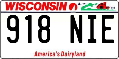 WI license plate 918NIE