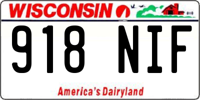 WI license plate 918NIF