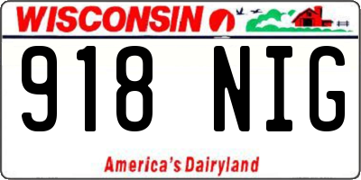 WI license plate 918NIG