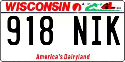WI license plate 918NIK