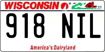 WI license plate 918NIL