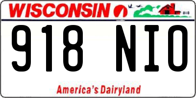 WI license plate 918NIO