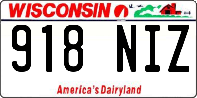 WI license plate 918NIZ