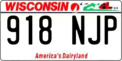 WI license plate 918NJP