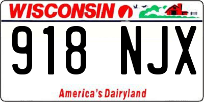 WI license plate 918NJX