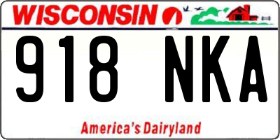 WI license plate 918NKA