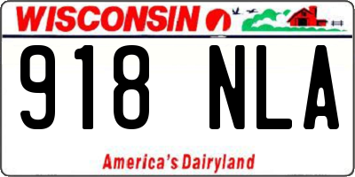 WI license plate 918NLA