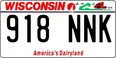 WI license plate 918NNK
