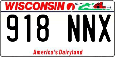 WI license plate 918NNX