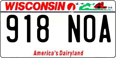 WI license plate 918NOA