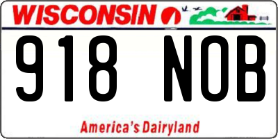 WI license plate 918NOB