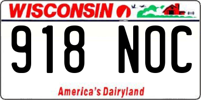 WI license plate 918NOC