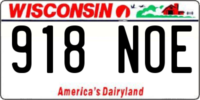WI license plate 918NOE
