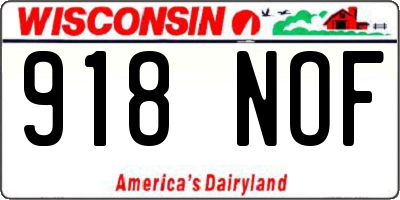 WI license plate 918NOF