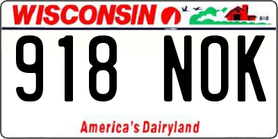 WI license plate 918NOK