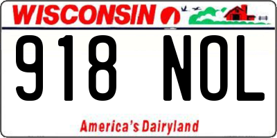 WI license plate 918NOL