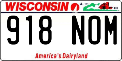 WI license plate 918NOM