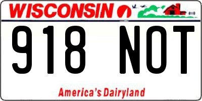 WI license plate 918NOT