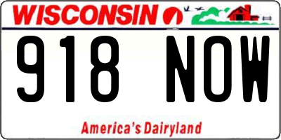 WI license plate 918NOW