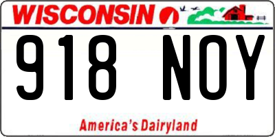 WI license plate 918NOY