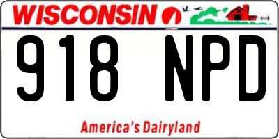 WI license plate 918NPD
