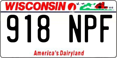 WI license plate 918NPF
