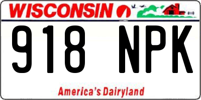 WI license plate 918NPK