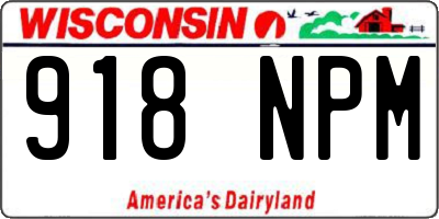 WI license plate 918NPM