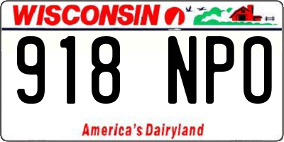 WI license plate 918NPO