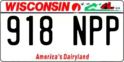 WI license plate 918NPP
