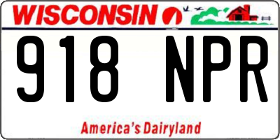 WI license plate 918NPR