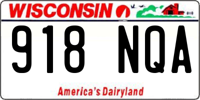 WI license plate 918NQA