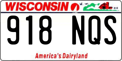 WI license plate 918NQS