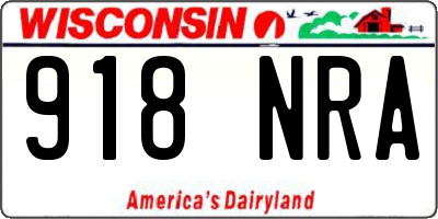 WI license plate 918NRA
