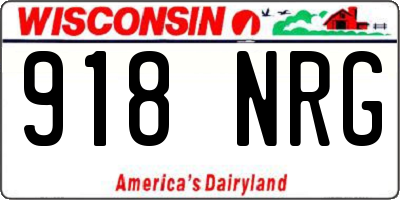 WI license plate 918NRG