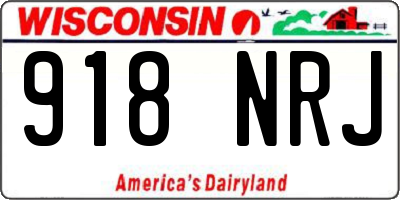 WI license plate 918NRJ