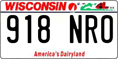 WI license plate 918NRO