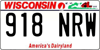 WI license plate 918NRW