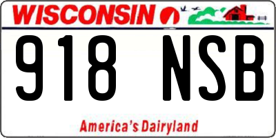WI license plate 918NSB