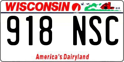 WI license plate 918NSC