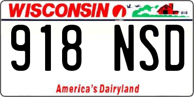 WI license plate 918NSD