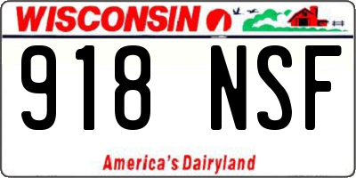 WI license plate 918NSF