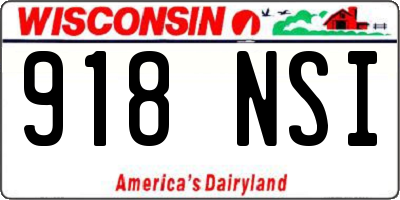 WI license plate 918NSI