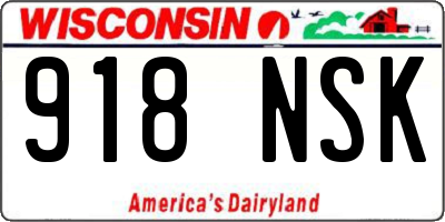 WI license plate 918NSK